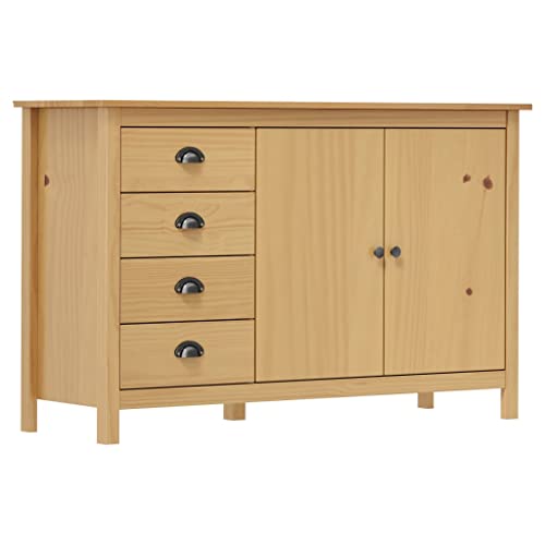 vidaXL Credenza Hill Madia Mobile Armadietto Armadio Mobiletto Alto Portaoggetti Cassa Cassapanca Marrone Miele 130x40x80 cm in Legno di Pino