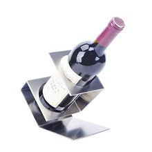 MSF Porta Bottiglie Porta Vino da appoggio in Acciaio Inox con portabottiglie, portabottiglie da Vino in Metallo da appoggio Portabottiglie da Vino, Perfetto per tavoli da Bar e da casa, 19 × 10 × 17