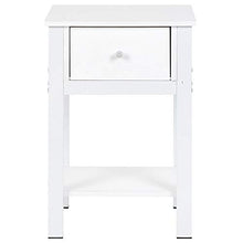 Comodino per Camera da Letto, Tavolino d'Appoggio con Cassetto in Legno Comodini da Notte Organizzatore da Letto, Bianco, 40.2x30.2x60.5 cm