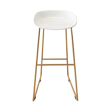 LWW Sedie, Sgabelli da bar moderni Poggiapiedi Sgabelli da bar Seduta in plastica PP Sedie da pranzo per cucina Ufficio aziendale Ristorante Gambe in metallo dorato,bianca,45x45x75 cm