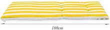 VIGIVISION Cuscino per sedia a sdraio, misure 180 x 55 x 5 cm, materasso a sdraio imbottito, a righe gialle.