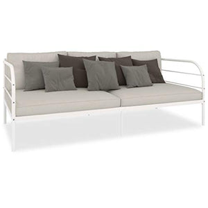 Festnight Letto Singolo Divano Letto Moderno Struttura Letti in Metallo per Bambini o Adulti 90x200 cm Colore Rosa/Nero/Grigio/Bianco