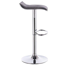 WOLTU® BH28gr-4 Sgabelli da Bar Sedia cucina Alta con Poggiapiedi Similpelle Cromato Regolabile Girevole Moderni Classici Grigio Coppia Set 4