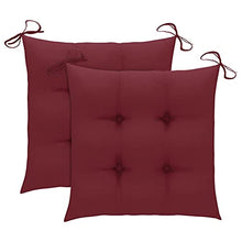 vidaXL Sedie da Giardino 2 pz con Cuscini Rosso Vino Massello di Teak
