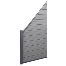 Mendler Pannello supplementare frangivento Obliquo SX Privacy Sarthe WPC Alluminio Premium 95cm Grigio