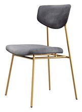 Bar Stool senza braccia Sgabelli tappezzati Sedie da pranzo Tempo libero imbottito Sgabello velluto cuscino e oro Leg (Color : Gray)