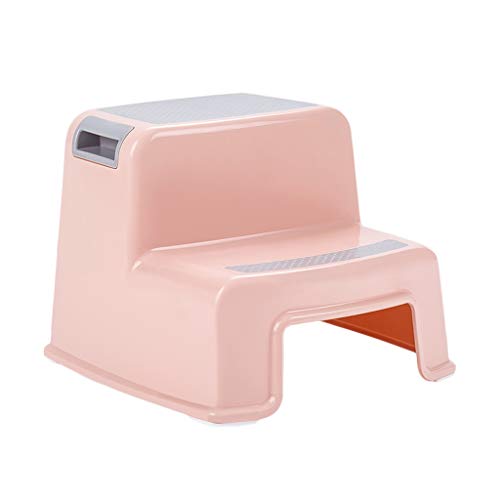Sgabello Scaletta per Bambini Tifo per Bambini Passamano per Bambini Antiscivolo Lavabo da Cucina LCSHAN (Color : Pink)