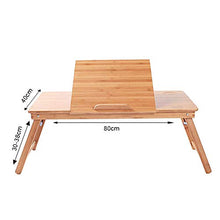 KANJJ-YU - Tavolino pieghevole per computer portatile, in legno massello, pieghevole, semplice e moderno, colore primario, 80 x 40 x 43 cm