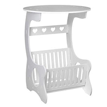 Maoviwq, comodino rotondo con cestello portaoggetti per computer portatile, comodino per divano letto, comodino, libreria, per casa, ufficio, soggiorno, camera da letto, corridoio