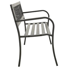 vidaXL Panchina da Giardino con Braccioli Curvati Elegante Robusta Classica Panca Arredi da Esterno Sedute 125 cm Nera in Acciaio