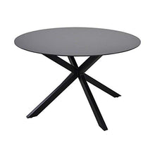 Gartentraum Tavolo da Pranzo Rotondo in Alluminio per Il Giardino - 120cm - Nero - Tavolo Rotondo Korna