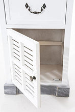 CLP Comodino Shabby Chic Mekong in Legno I Mobile con Cassetto E Sportello 38 x 28 CM Altezza 60 CM, Colore:Bianco