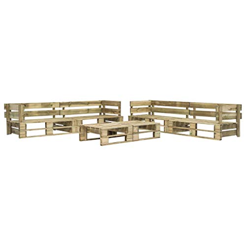 E E-NICES Set Divani da Giardino con Pallet 6 pz in Legno