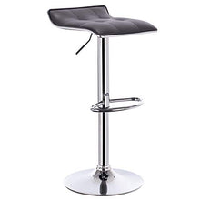 WOLTU® BH28gr-4 Sgabelli da Bar Sedia cucina Alta con Poggiapiedi Similpelle Cromato Regolabile Girevole Moderni Classici Grigio Coppia Set 4