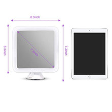 deweisn Specchio Ingranditore con Luce, Specchio per Il Trucco con Ventosa Naturale LED Rotazione di 360° Specchio Cosmetico Illuminato Ingrandimento 10X Portatile per Viaggio e Bagno(Quadrato)