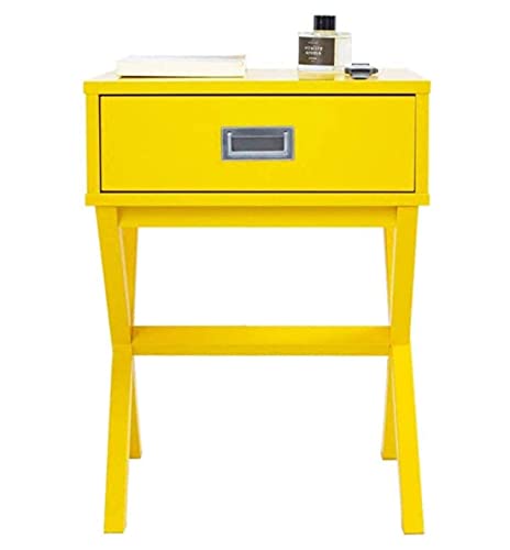 N/Z Attrezzatura Domestica Comodino Mobili a Forma di X per Comodino Domestico con cassettiera Soggiorno e Camera da Letto (Colore: Giallo)