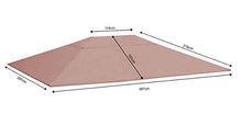QUICK STAR Tetto di ricambio per gazebo da giardino, 250 g, 3 x 4 m, grigio talpe/beige RAL 7006, rivestimento di ricambio