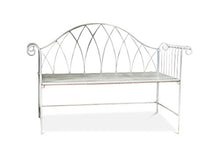 pib Panca Grigia Metalo in Stile Shabby Chic - Prodotto 100% in Metallo, Finitura Vernice | Metallo Perforato e Linee Curve - Grigio Topo Perlato (L143 x H85 x P92 cm)