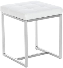 CLP Sgabello Poggiapiedi Barci In Similpelle I Panchetto Capitonné imbottito I Poggiapiedi Da Salotto Elegante Alt. 48 CM, Colore:bianco
