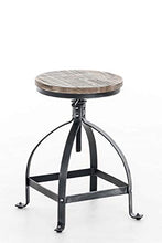 CLP Sgabello Design Industriale in Metallo Raja con Seduta in Legno - Sgabello Senza Schienale da Bancone Regolabile in Altezza 50,5-67 cm I S, Colore:Antico Argento