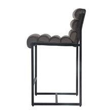 Dami Living Tony - Sgabello da bar con rivestimento in velluto grigio, 65 cm