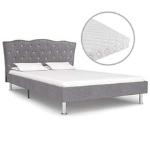 SKM Letto con Materasso Tessuto Grigio Chiaro 120x200cm (38.28kg) Grigio-7190