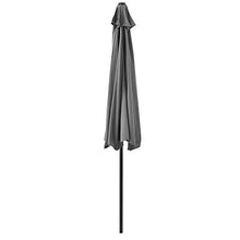 casa.pro] Ombrellone a semicerchio (Ø300cm) (Grigio) Ombrellone con manovella/Ombrellone da Mercato/Ombrellone da Giardino/Semicerchio