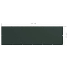 vidaXL Paravento da Balcone Verde Scuro 90x300 cmTessuto Oxford