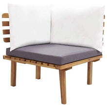 vidaXL Legno Massello di Acacia Divano Angolare da Giardino con Cuscini Sofa Salotto da Esterni Arredo da Giardino Accessori per Patio