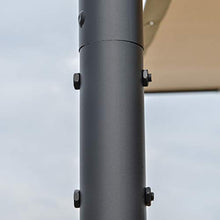 Outsunny Gazebo Pergola da Esterno e Giardino 3x2.85x2.82m in Metallo e Poliestere Beige, Pergola Addossata