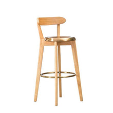 Sgabello da bar WGZ in legno massello sgabello alto sgabello Clubhouse sedia posteriore bar sedia moda (colore legno)
