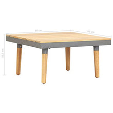 E E-NICES Tavolino da caffè per Giardino 60x60x31,5 cm Massello di Acacia