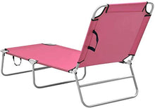 L&B-MR - Lettino da sole pieghevole per esterni, con struttura in acciaio e tessuto, colore: Rosa