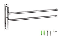 Btsky ™ porta-asciugamani con aste ruotabili in acciaio INOX per bagno, cucina per appendere vestiti, cintura, metallo, Silver, Extra Long 2 Bars