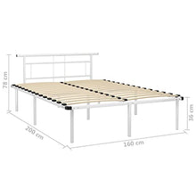 vidaXL Giroletto Bianco in Metallo 160x200 cm