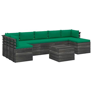 vidaXL Set Divani da Giardino su Pallet 8 pz con Cuscini Massello Pino