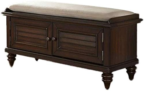 YANG Wooden Shoe Rack Cambio di Scarpe Panca Imbottita poggiapiedi Bagagli Petto Guardaroba Dressing Table Sgabello ottomano Carico 250kg (Color : Brown, Size : 100CM)
