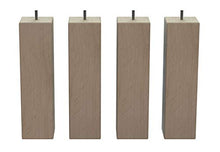 MEGALUXFRANCE - Set di 4 piedi per letto, mobili, divani, quadrati in legno massiccio di faggio, 80 x 80 x 300 mm