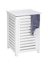 WENKO Cesto per la biancheria Oslo, Legno, 45 x 65 x 45 cm, Bianco