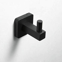 Ganci portasciugamani Appendiabiti a Parete Porta Asciugamani, Gancio Appendiabiti Porta Accappatoio,gancio bagno 2 pezzi nero accessori da cucina Gancio Acciaio Inossidabile Bagno da Parete Leekayer