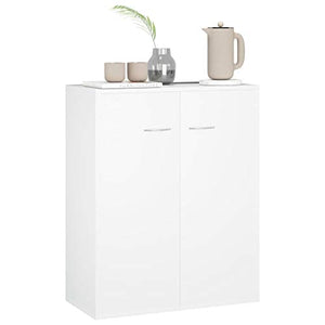 Tidyard Credenza Bianca 60x30x75 cm in Truciolato, Credenza Cucina Moderna, Cassettiera per Salotto e Cucina