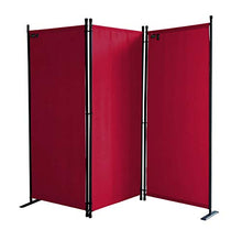 QUICK STAR Paravento da Giardino 170 x 165 cm 3 parti pieghevole Divisorio in Tessuto Protezione della Privacy Rosso Rubino