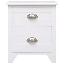 vidaXL Comodino Stile Tradizionale Rustico Semplice Solido Resistente con Cassetti Stand Tavolino Notte Tavolinetto Bianco Comò Legno di Paulonia
