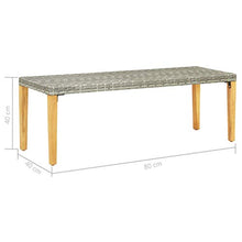 E E-NICES Panchina da Giardino 80 cm in Polyrattan Grigio