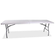 BAKAJI Tavolo Pieghevole in Resina 244x76x72cm HDPE Struttura in Metallo Rinforzato Richiudibile a Valigetta con Maniglia, Arredo Giardino, Casa, Camper, Campeggio, PIC-NIC (244x76x72cm)