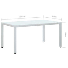 SKM Tavolo da Giardino Bianco 150x90x75 cm in Polyrattan