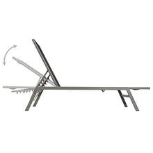 Goliraya Lettino Prendisole Reclinabile Acciaio e Textilene Nero,Sedia a Sdraio da Giardino Reclinabile in Acciaio,Lettino da Sole Reclinabile,Lettino da Giardino Reclinabile 200x58x32 cm