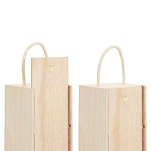Juvale - Scatola da vino in legno, confezione da 2 pezzi, per bottiglie di vino, in legno, con manico per feste di compleanno, inaugurazione della casa, matrimonio, anniversario, 30 x 10 cm