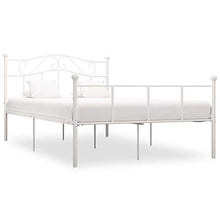 BIGTO - Struttura per letto in metallo e acciaio, per camera da letto, stile bianco, 140 x 200 cm