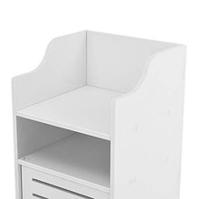 [en.casa] Armadietto da Bagno a Terra con 1 Anta Scomparto e Ripiano Mobiletto da Stoccaggio Ripostiglio da Bagno con Sportello di Design - Bianco